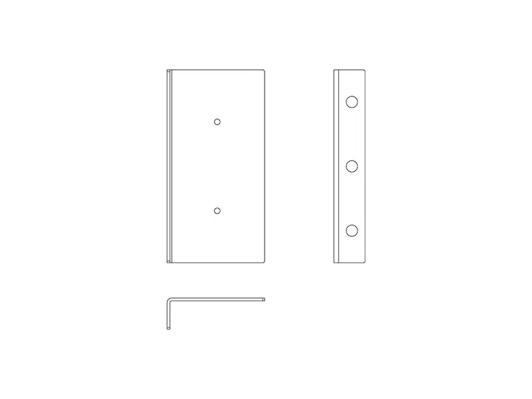 Skizze sanFLOOR® Adapterwinkel 60-75 stirnseitige Verkleidung Aluminium Kantteil 1,5 mm 51,5 x 16,5 mm Länge 102 mm (als Ergänzung zu multiTUBE 60 und 75)