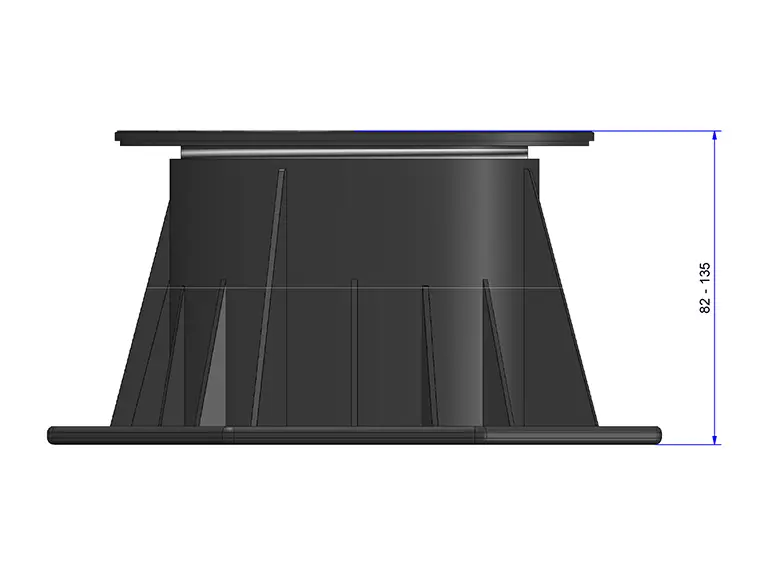 Skizze sanFLOOR® Stelzlager 82 - 135 mm Größe XL