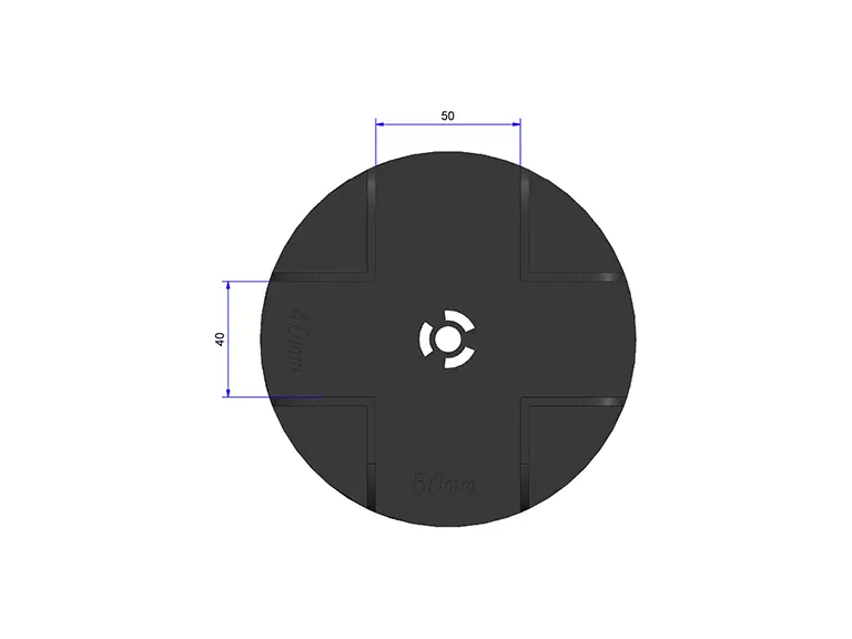 Skizze sanFLOOR® Stelzlageraufnahme 50/40 mm